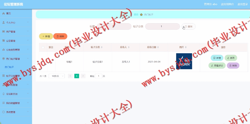 基于SpringBoot+SSM的论坛管理系统的设计的设计与实现