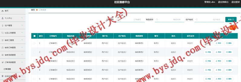 基于SpringBoot+SSM的社区维修系统的设计的设计与实现
