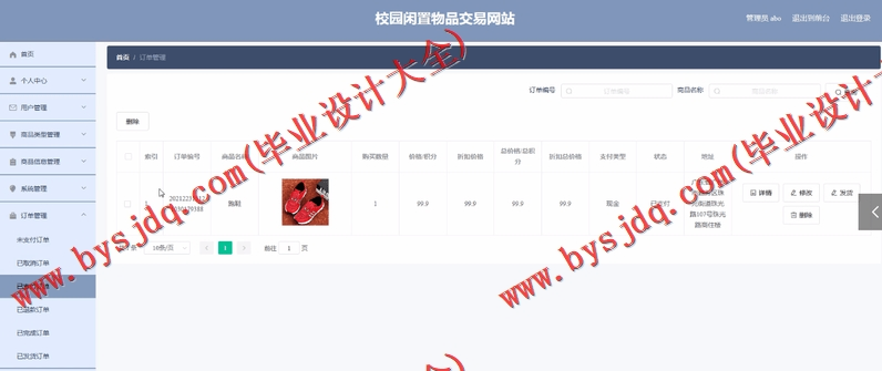 基于SpringBoot+SSM的校园二手交易网站的设计与实现