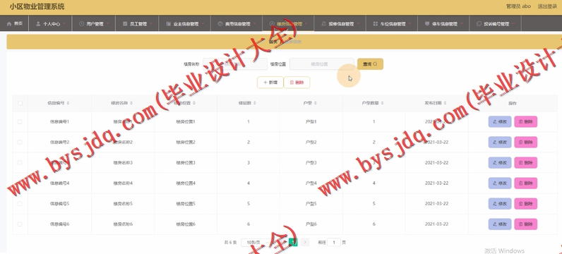 基于SpringBoot+SSM的小区物业管理系统的设计的设计与实现