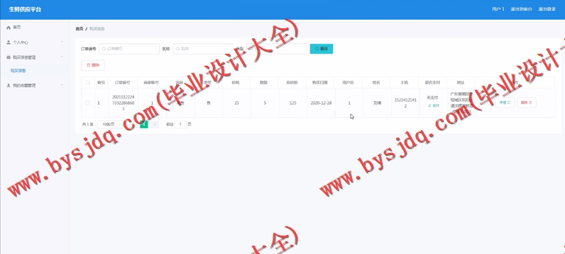 基于Vue的SSM生鲜供应平台的设计与实现