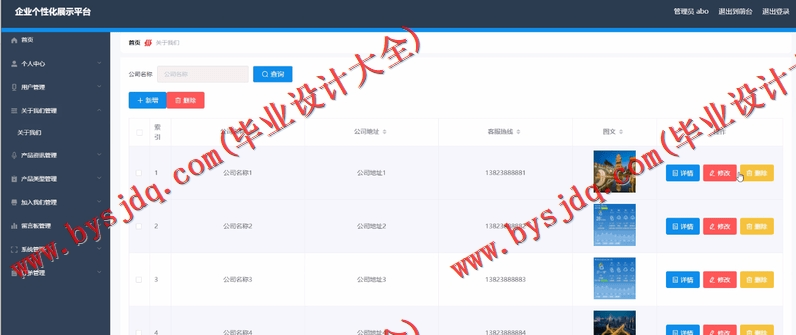 基于Vue的企业个性化展示网站的设计的设计与实现