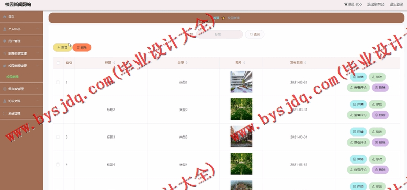 基于SpringBoot+SSM的校园新闻网站的设计的设计与实现