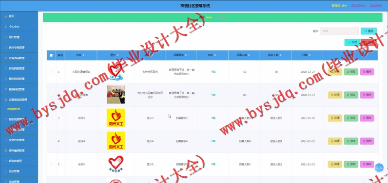 基于Vue的疫情社区管理系统的设计的设计与实现