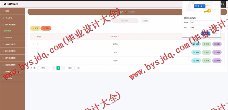 基于Vue的网上租车管理系统的设计与实现
