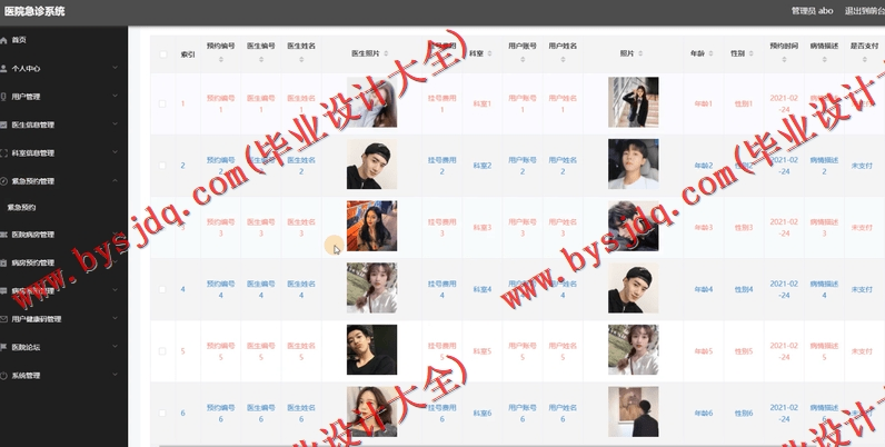 基于SpringBoot+SSM的医院急诊管理系统的设计与实现