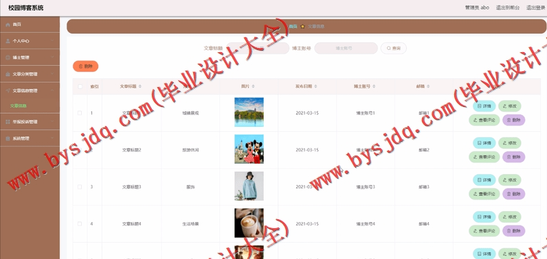 基于SpringBoot+SSM的校园博客系统的设计与实现
