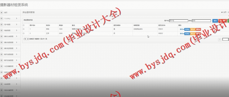 基于SSM的摄影器材租赁系统的设计与实现