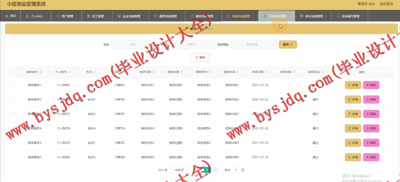 基于SpringBoot+SSM的小区物业管理系统的设计的设计与实现