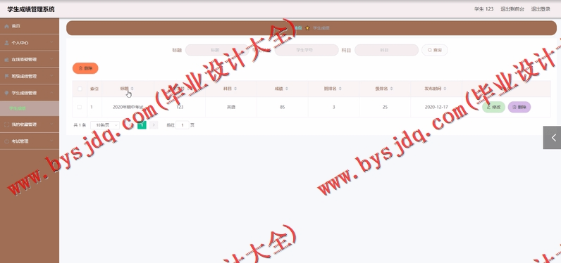 基于Vue的学生成绩管理系统的设计与实现