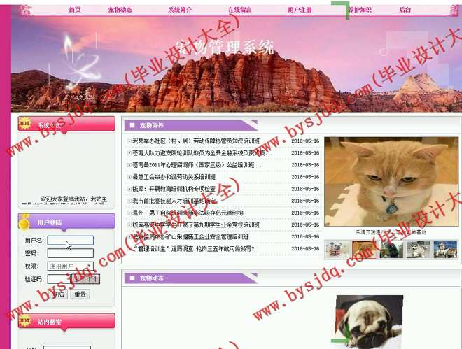 N036基于JSP的宠物管理系统的设计与实现