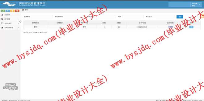 1007基于SSH 实验室设备管理系统的设计与实现