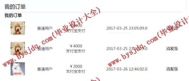 1047基于SSH的宠物商城网站的设计与实现