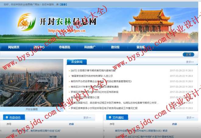 1049基于SSH开封市农业信息网站的设计与实现
