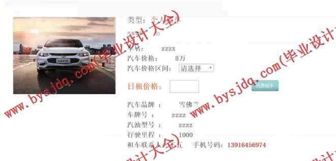 1050基于SSH的租车管理系统的设计与实现
