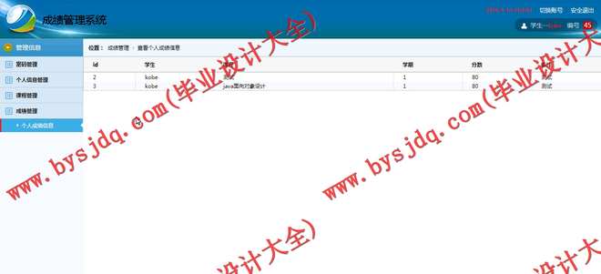 N073基于SSM的成绩管理系统的设计与实现