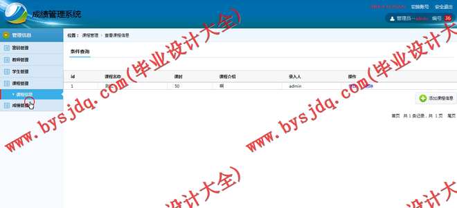 N073基于SSM的成绩管理系统的设计与实现