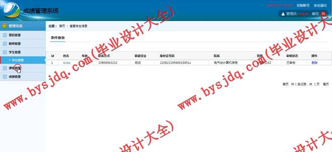 N073基于SSM的成绩管理系统的设计与实现