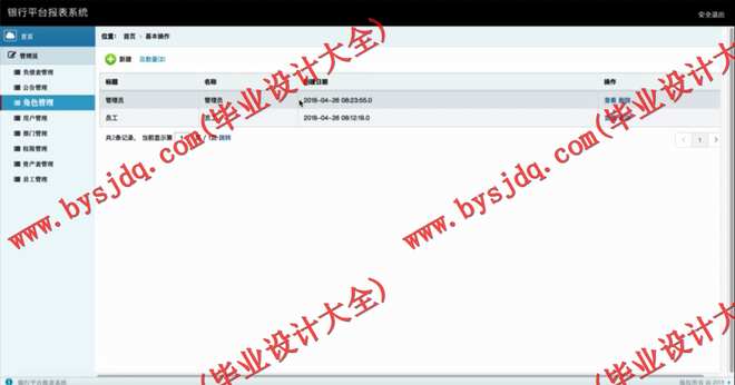 N075基于SSM的银行报表平台的设计与实现