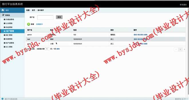 N075基于SSM的银行报表平台的设计与实现