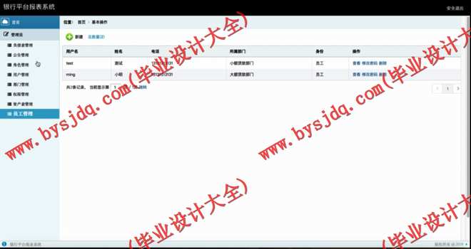 N075基于SSM的银行报表平台的设计与实现