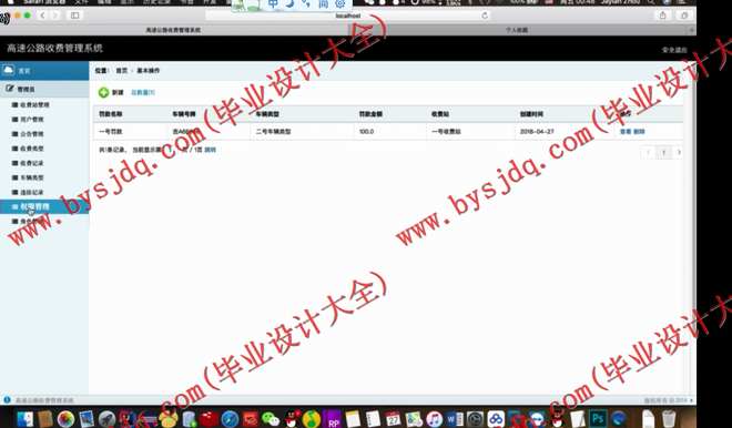 N079基于SSM的高速公路收费系统的设计与实现