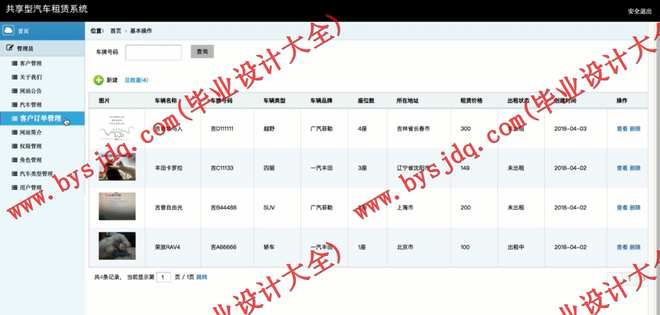 N092基于SSM的共享型汽车租赁系统的设计与实现
