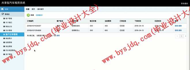 N092基于SSM的共享型汽车租赁系统的设计与实现