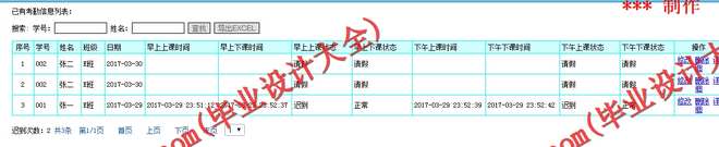 N151基于JSP的大学生考勤管理信息系统的设计与实现