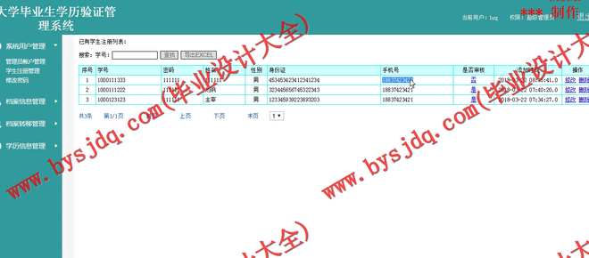 N164基于JSP的大学毕业生学历验证管理系统的设计与实现
