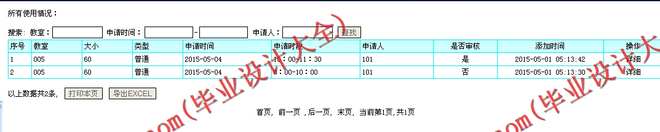N047基于PHP的教室管理系统的设计与实现
