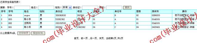N068基于PHP的学生宿舍管理系统的设计与实现