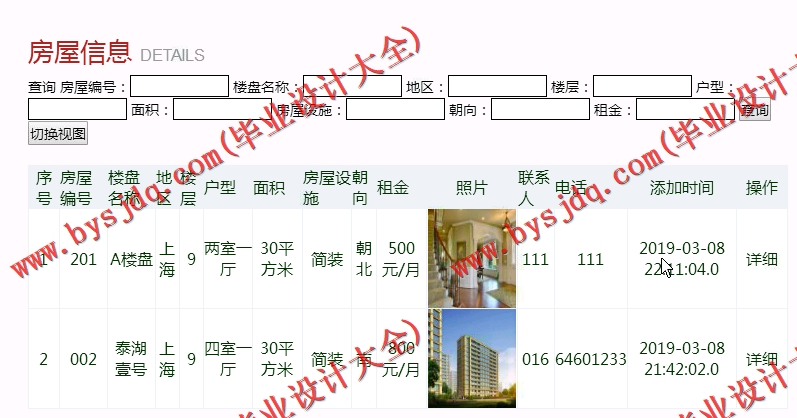 基于SSM的房屋租赁网站的设计与实现