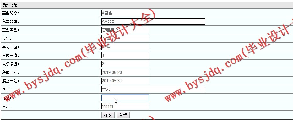 基于SSM的基金信息管理系统的设计与实现