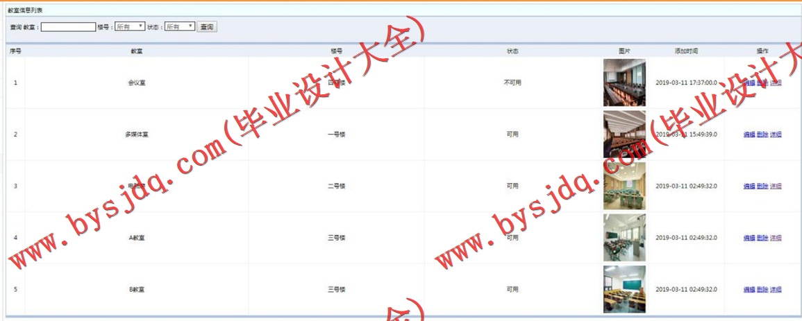 基于SSM的教室管理系统的设计与实现