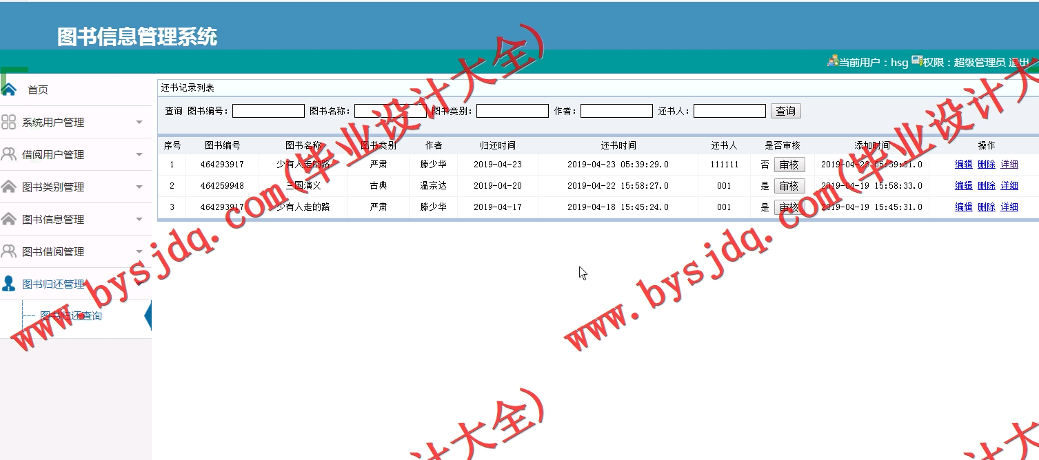 基于SSM的图书信息管理系统的设计与实现