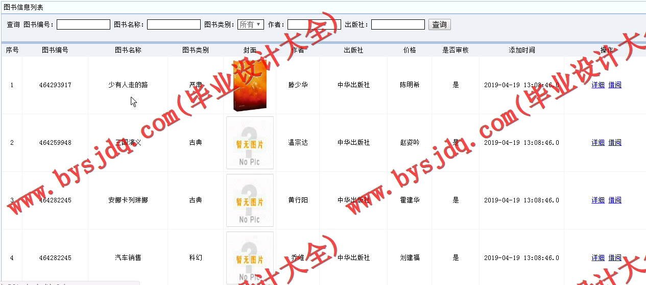 基于SSM的图书信息管理系统的设计与实现