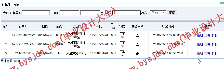 基于SSM的洗衣店管理系统的设计与实现